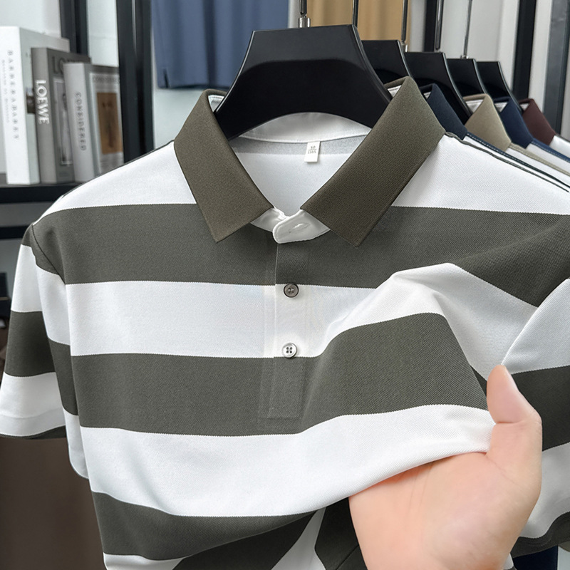 Mens Seamless Striped Cool-Feel Short-Sleeve T-Shirt photo 2
