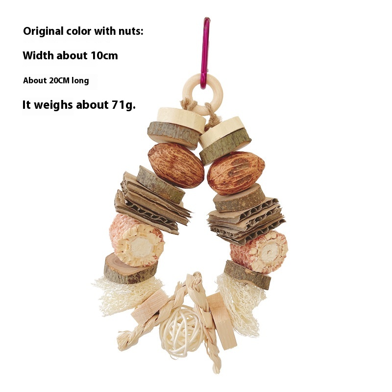 Colorful Wooden Hanging String Rabbit Hamster Molar Vine Bal Parrot Toys photo 5