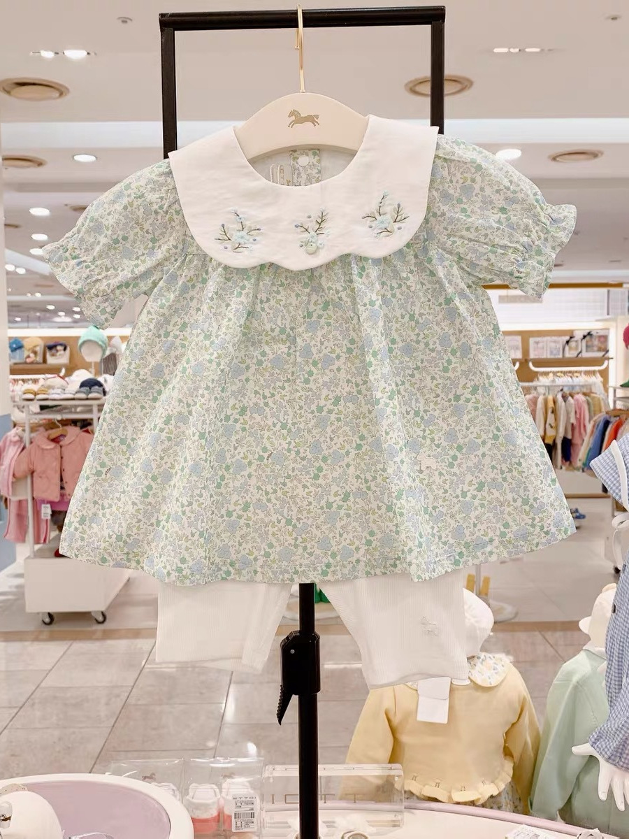 Summer New Arrival Baby Girl's Puff-sleeve Floral Print Set photo 5