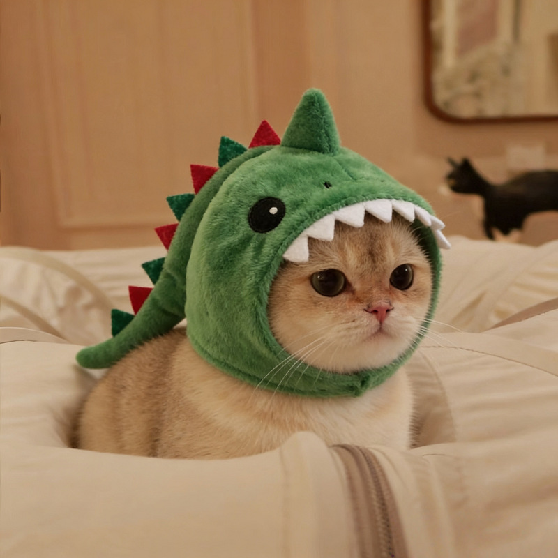 Pet Cat Dinosaur Hooded Warm Hat photo 4