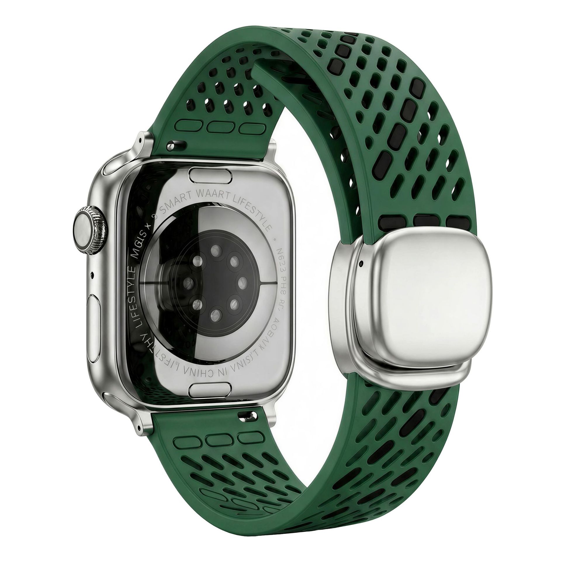 Breathable Perforated Silicone Magnetic Clasp For Watch Straps photo 8