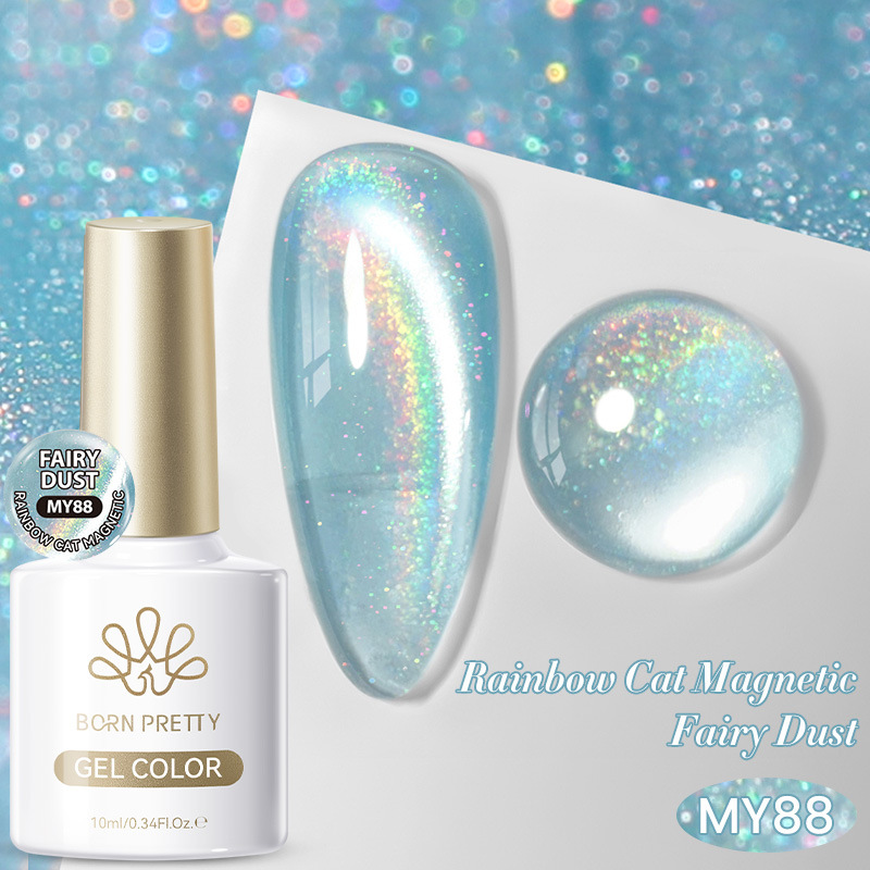 Fashionable Ice-clear Rainbow Cat-eye Gel Polish photo 6