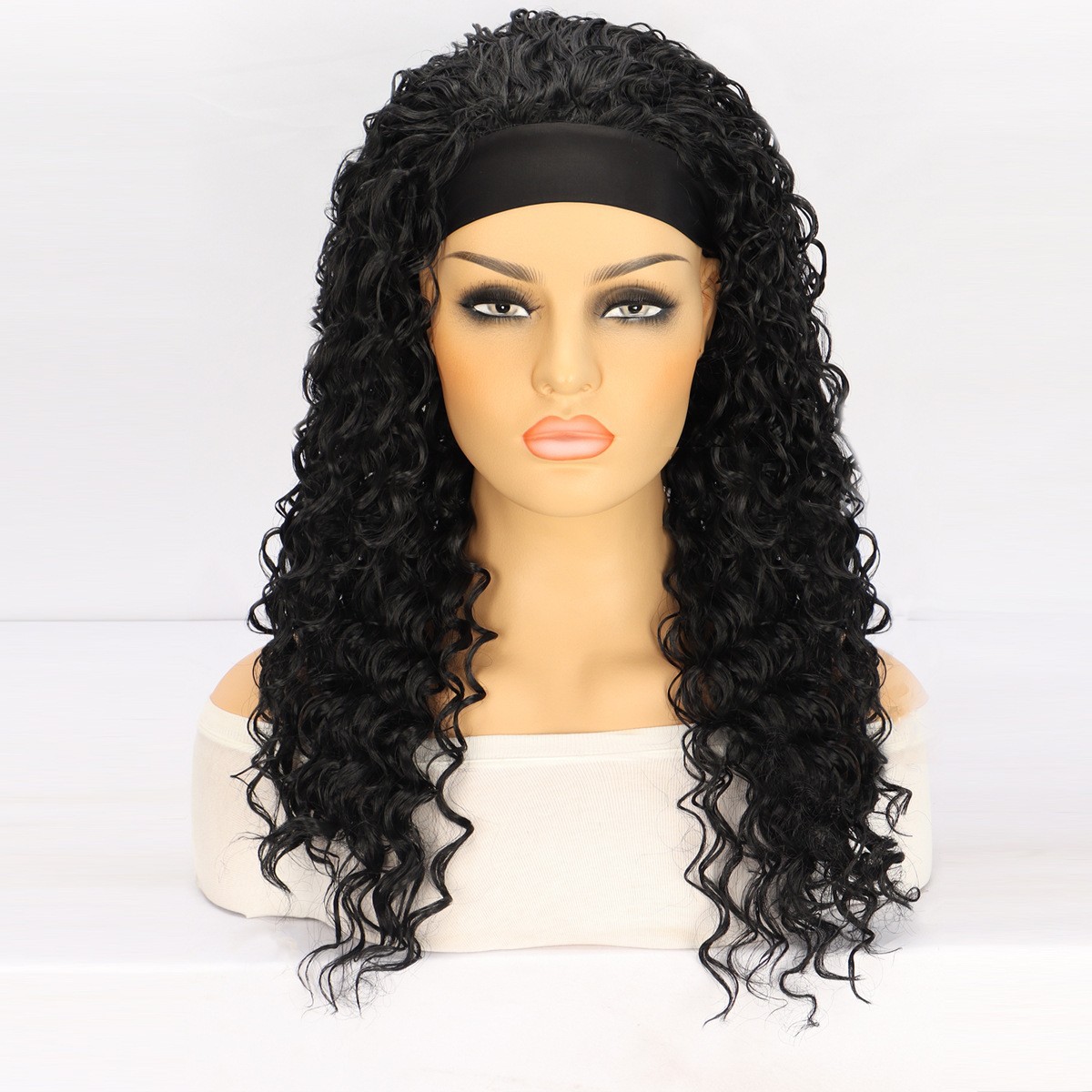 Cross-border Wigs African Womens Black Long Curly Hair photo 4
