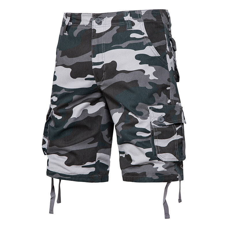 Summer Thin Washed Workwear Casual Loose-fit Camouflage Five-point Pants photo 6