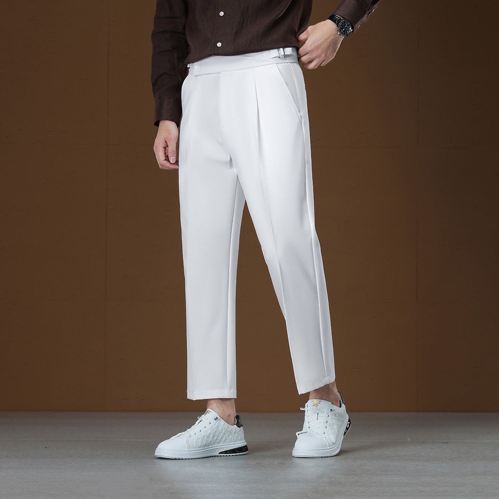 Adjustable Waist Non-Iron Men's Pants Lightweight Business Gentleman Straight-Leg Trousers photo 3