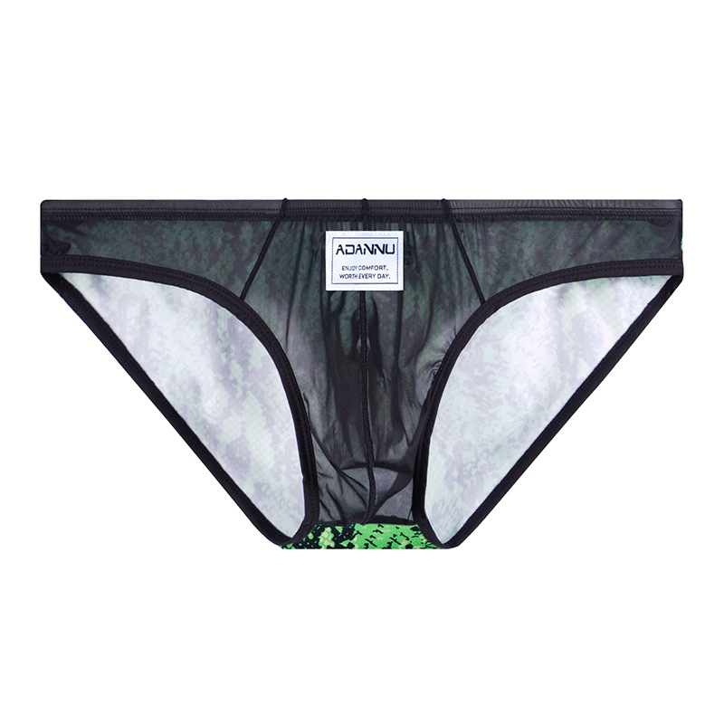 Transparent Sexy Leopard-print Mesh Mens Briefs photo 6