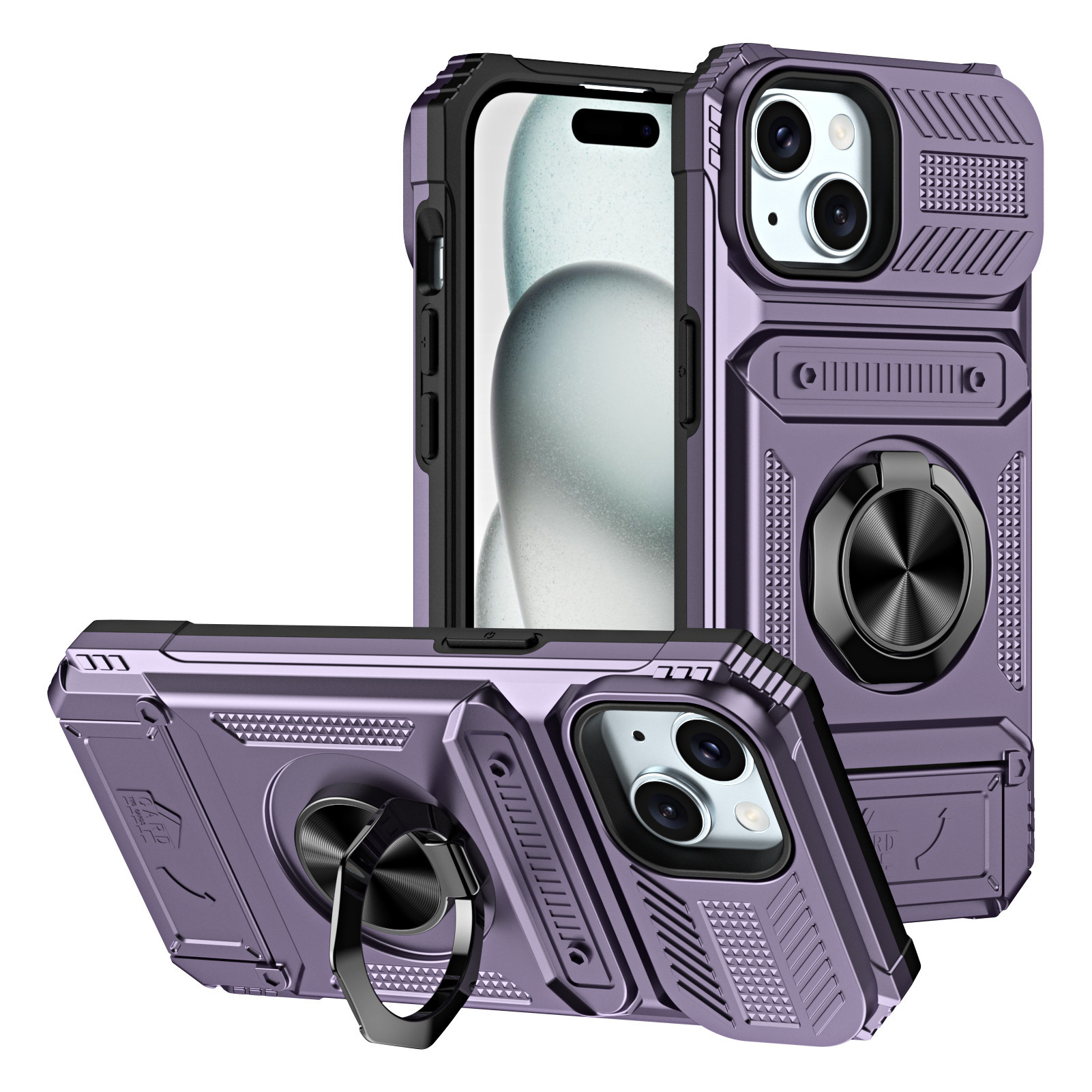 Hidden Card-Slot Magnetic Ring Stand Phone Case photo 8
