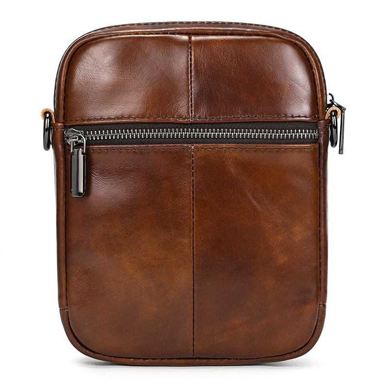 Mens Genuine Leather Cowhide Crossbody Bag photo 3