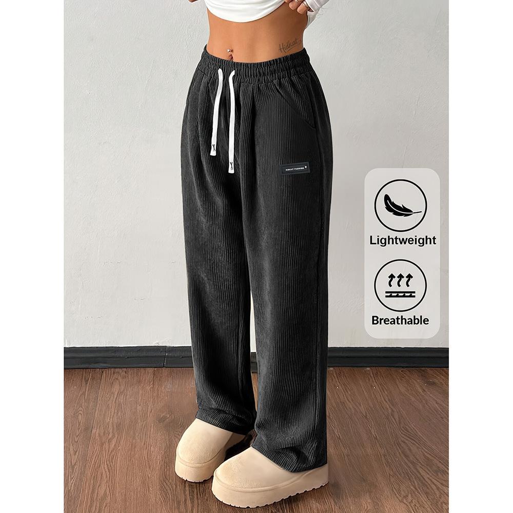 Retro Streetwear Casual Pants For Women, Loose-fit Trendy Workwear Style photo 3