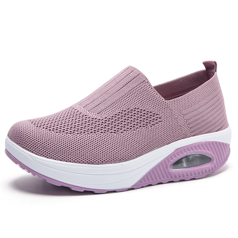 New Women's Leisure Sports Air Cushion Non-slip Flying Woven Women's Shoes photo 7