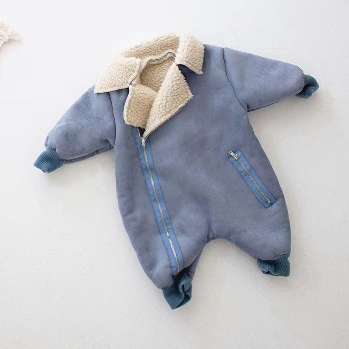 Baby One-piece Fleece Romper Thickened Onesie photo 3