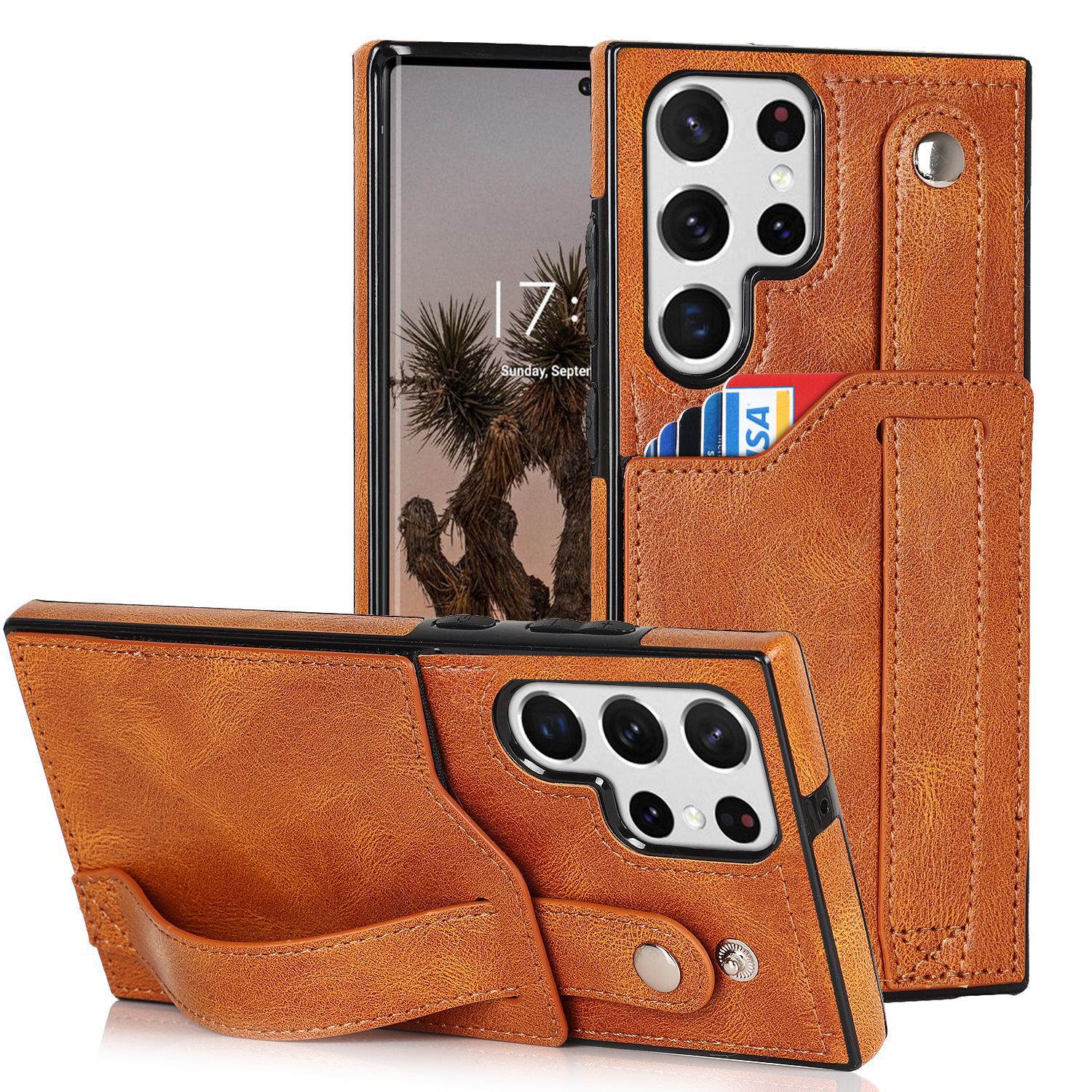 Applicable Wrist Strap Mobile Phone Skin Protective Leather Case photo 6