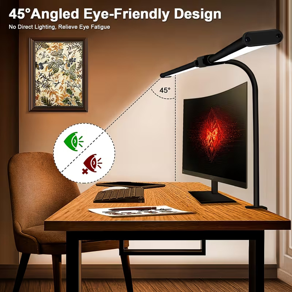 Double-head Eye-care Reading Clip-on Ultra-bright Desk Lamp photo 3