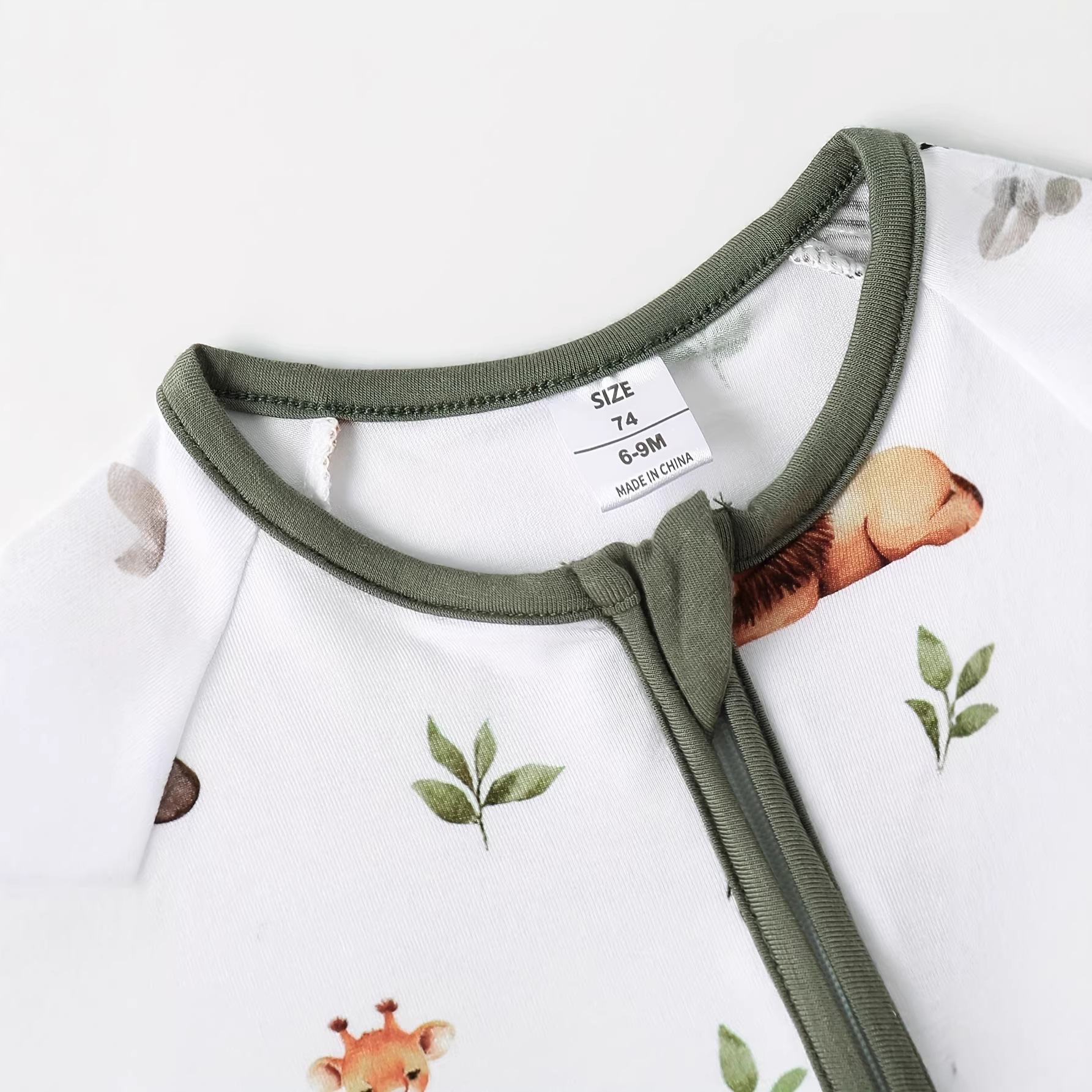 Animal Digital Print Zip-up Onesie photo 2