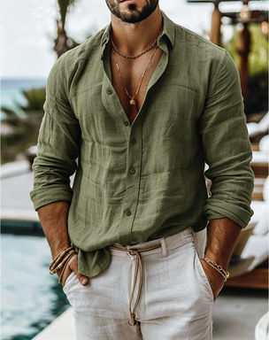 Men's Loose-fit Casual Versatile Long-sleeve Shirt photo 5