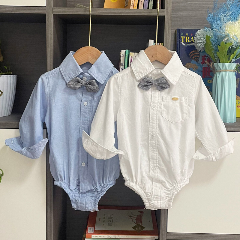 Childrens British-style Gentleman Long-sleeve Romper photo 1