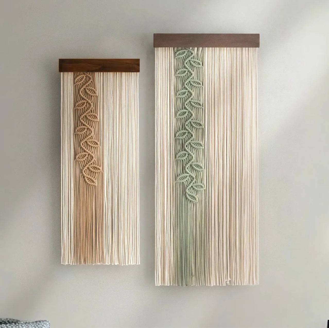 Bohemian Handwoven Leaf Fringe Tapestry - Macrame Wall Hanging Decor For Living Room Bedroom Background photo 5