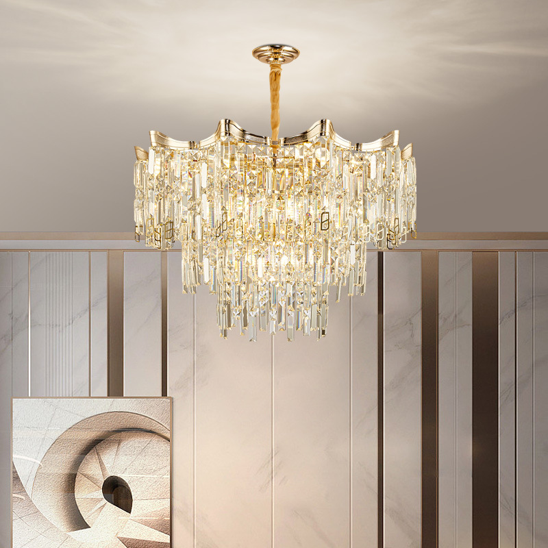 Affordable Luxury Crystal Chandelier Grand Post-modern Minimalist Lamp Tassel Bedroom Lighting Fixture photo 1