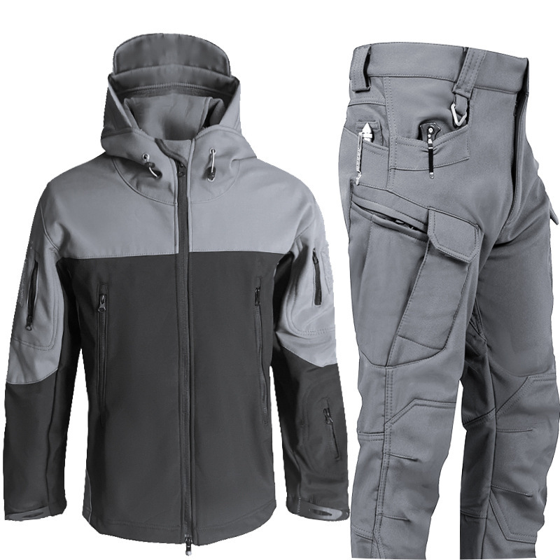 New Second-generation Spliced Sharkskin Windproof Jacket And Pants Set photo 6