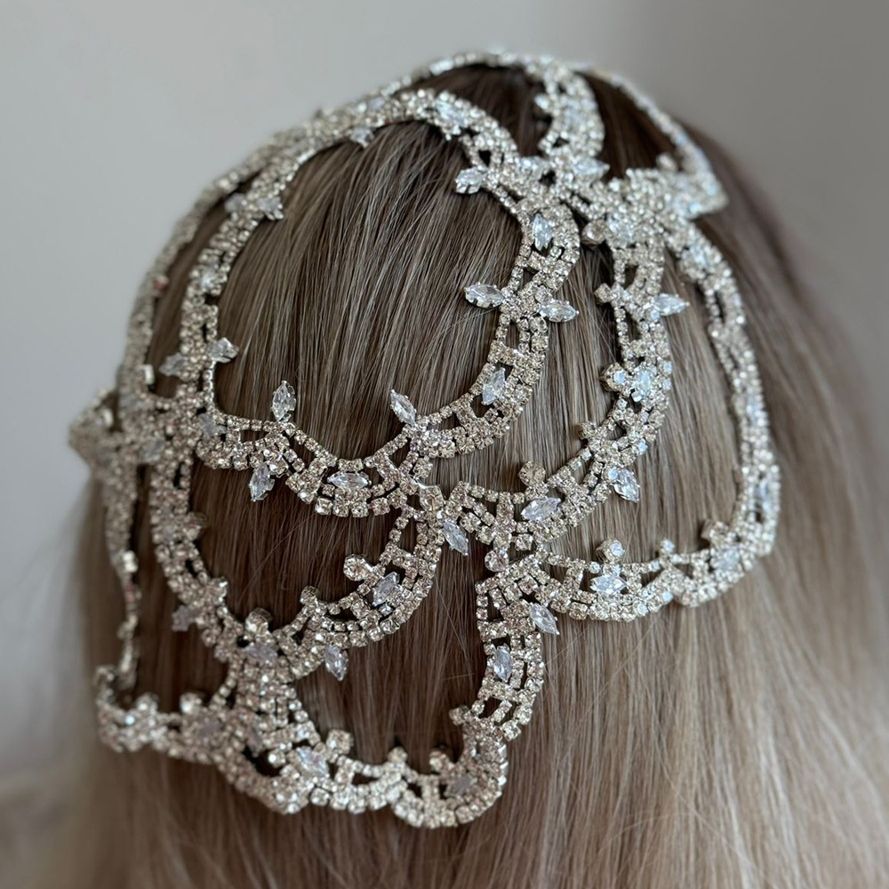 Floral Temperament Retro Bride Headband Rhinestone photo 1