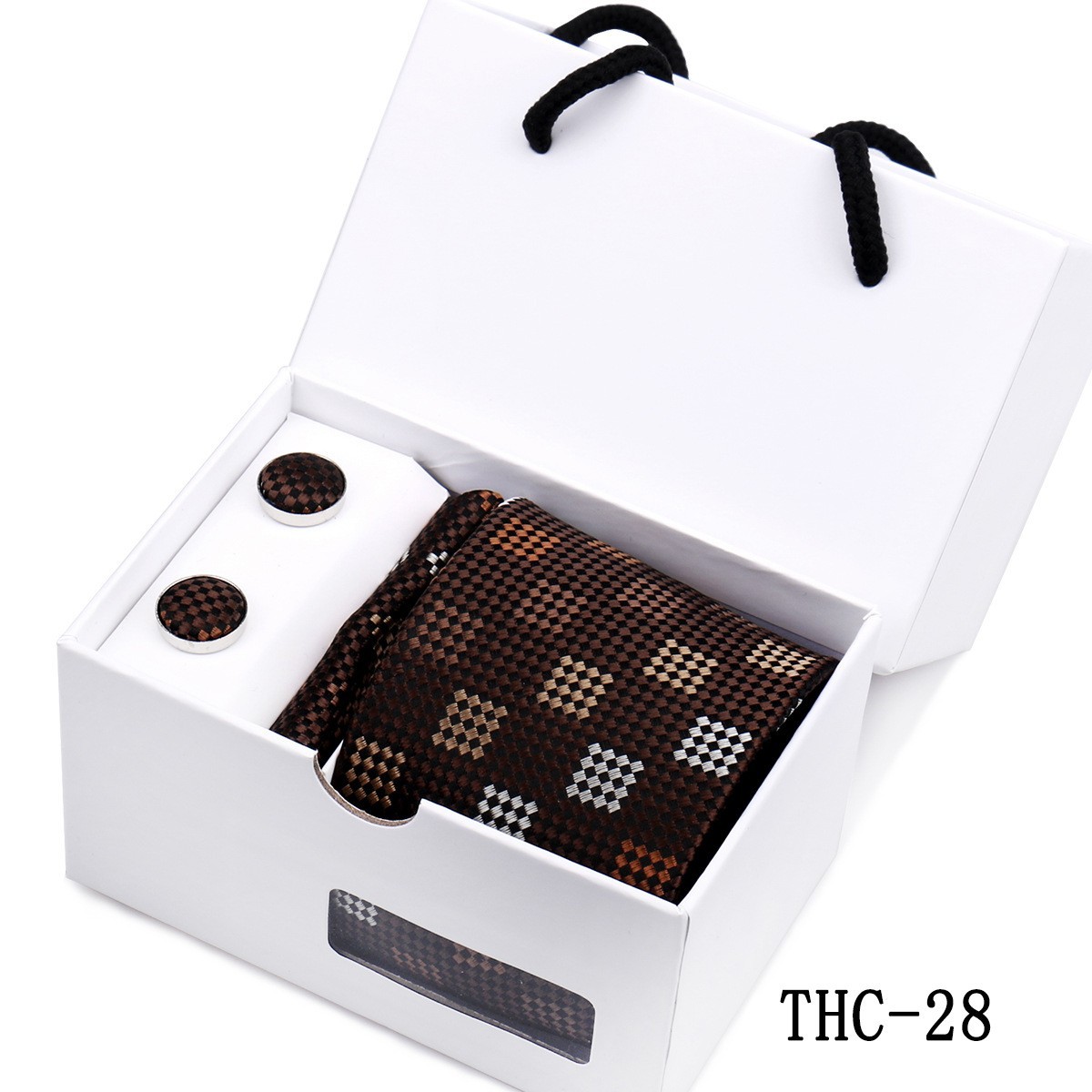 Mens Premium Tie Pocket Square And Cufflink Gift Set photo 3