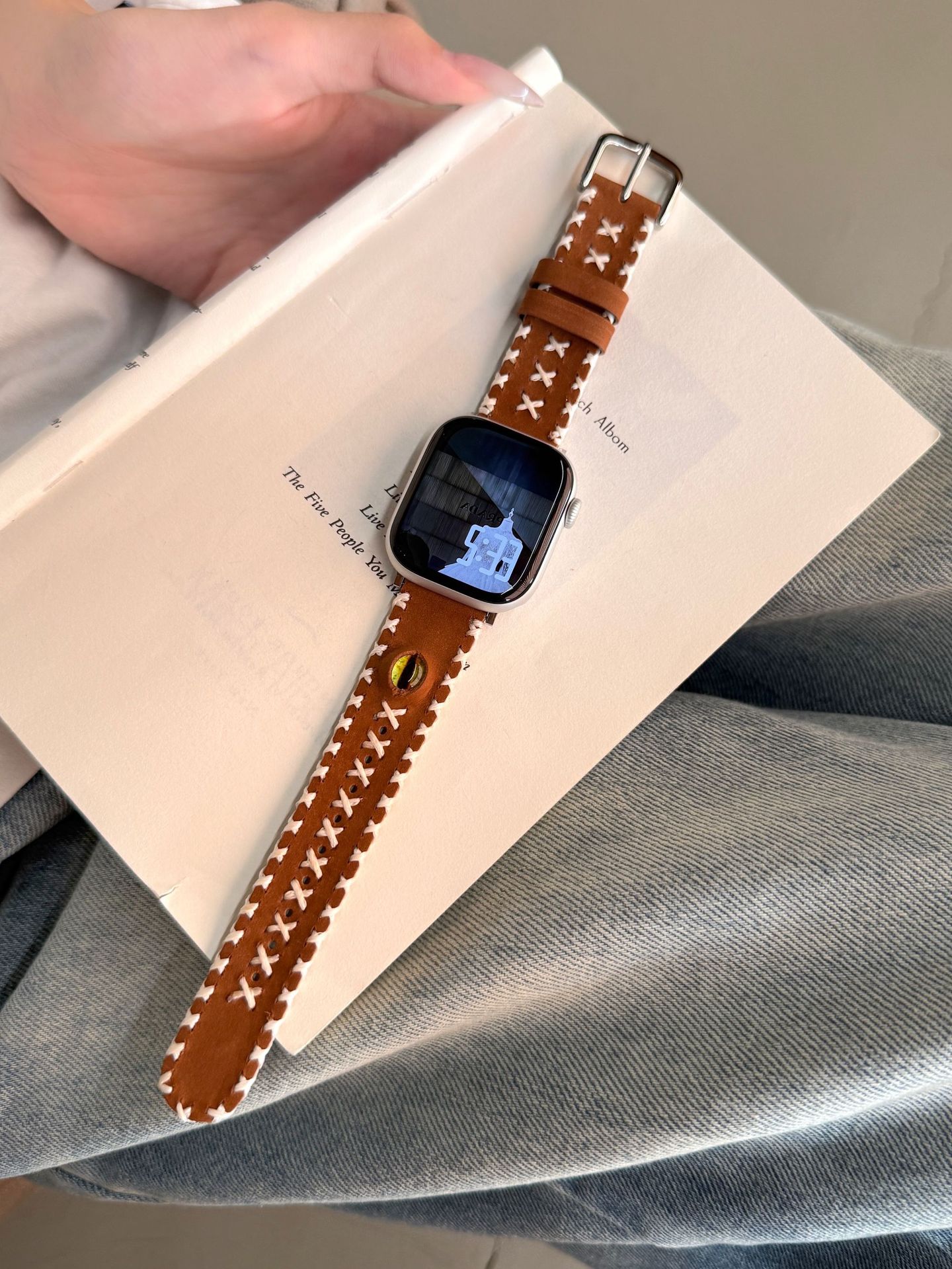 Fashionable Cat-eye Glazed Handmade Stitched Watch Strap photo 7