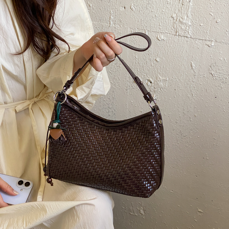 Woven-pattern Underarm Bag Womens Korean-style Niche Single-shoulder Bag photo 1