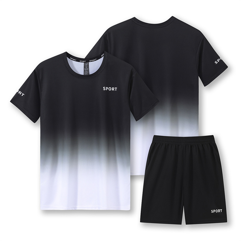 Workout Short Sleeve T-shirt Quick-drying Clothes Running Loose Casual Gradient Sports Suit photo 6