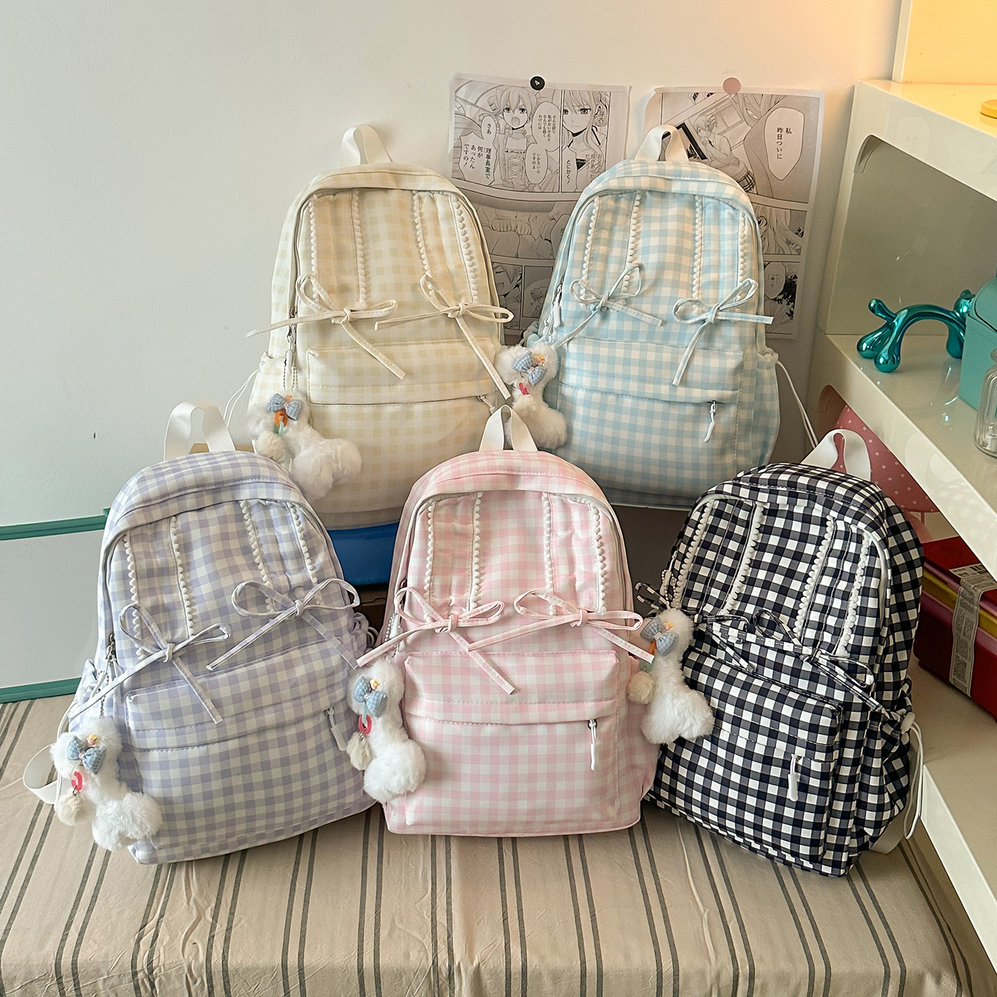 Plaid Soft And Cozy Backpack For Girls On Outings photo 3