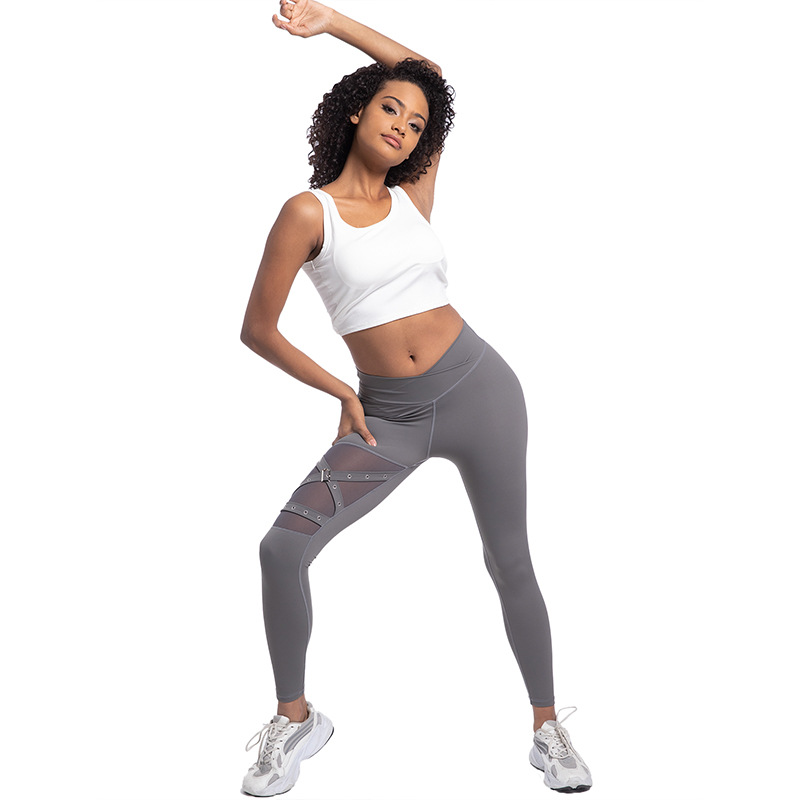 Women's Mesh Yoga Pants With A Crisscross Waist Design photo 4