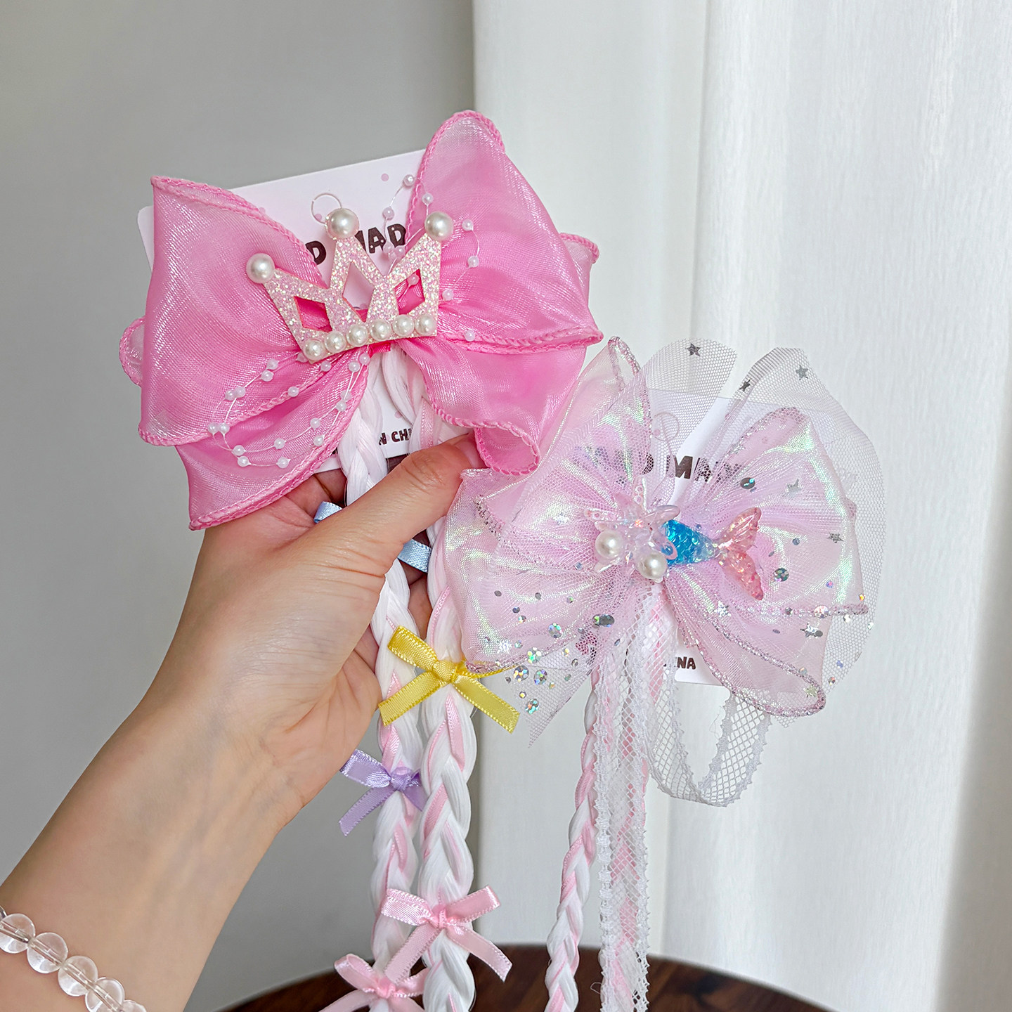 Princess Bow Ribbon Hair Clip Wig Braid photo 1