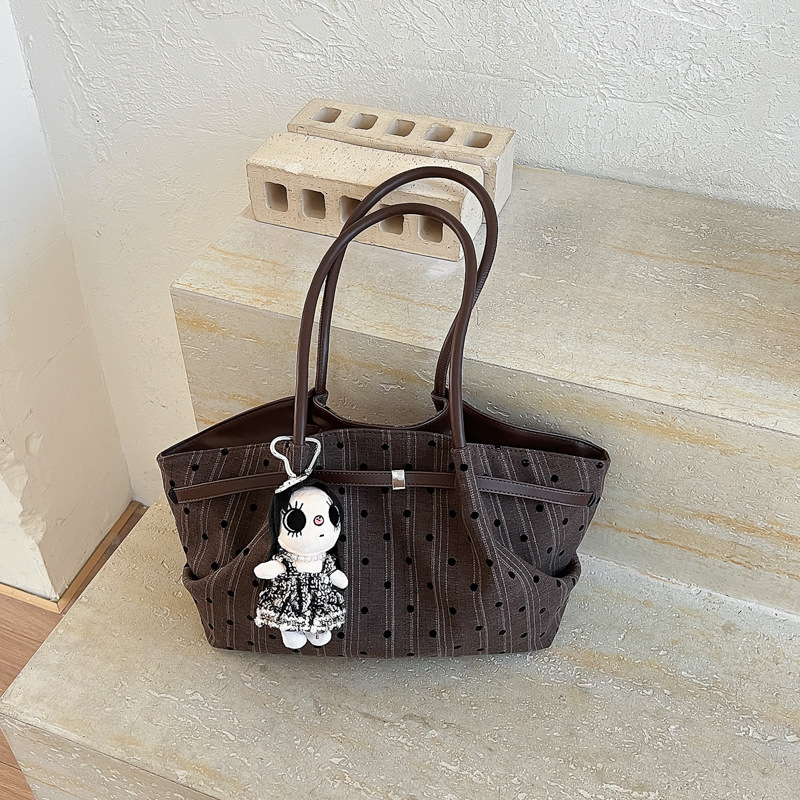 Korean-style Striped Polka-dot Tote Bag For Women New Autumn Winter photo 7