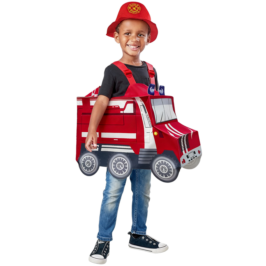 Halloween Children's Firefighter Costume Fire Truck Performance Outfit photo 1