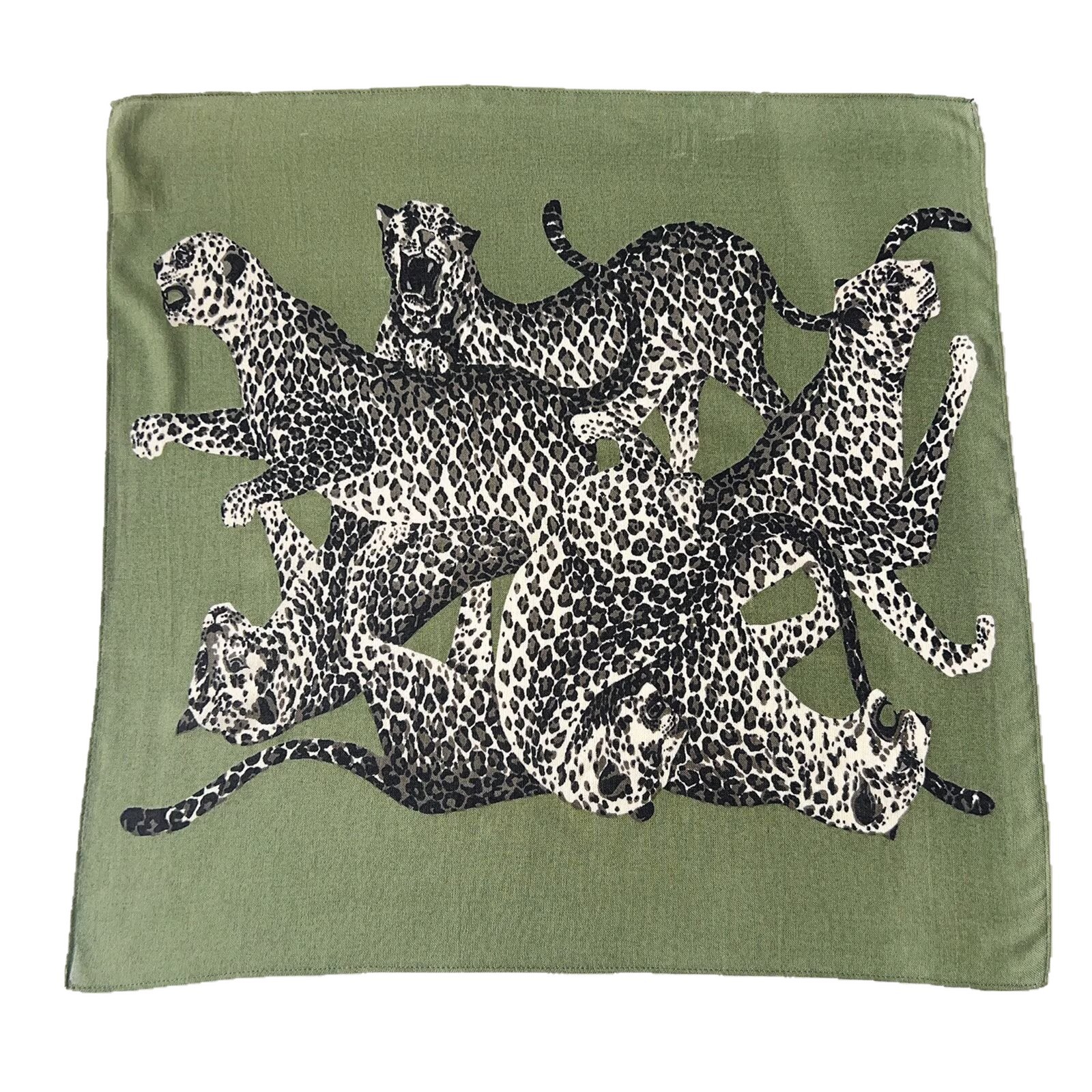 Jungle Cheetah Art Print Square With Tassels Silk Shawl For Stylish Outfits Blogger-Style Multi-Use Scarf photo 5