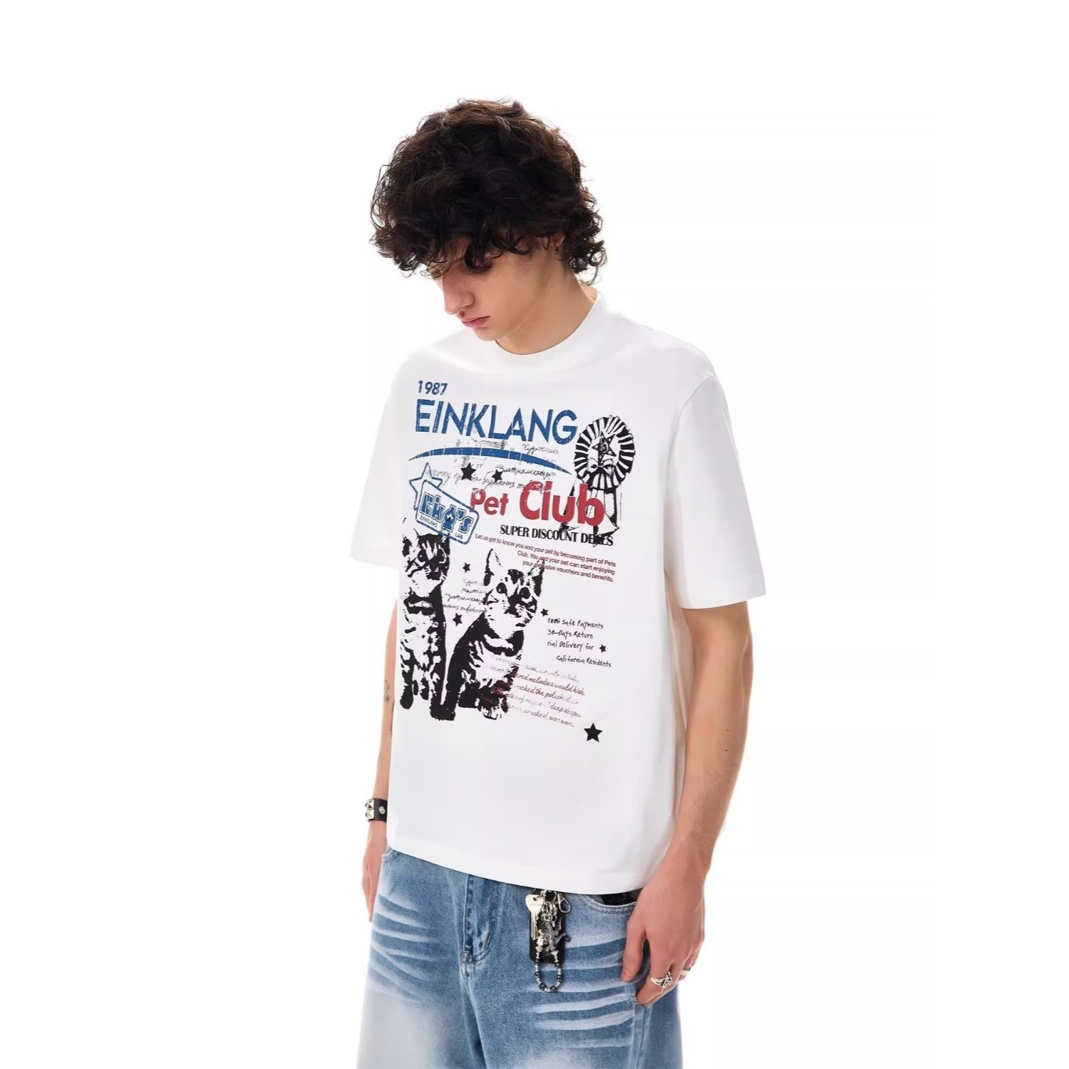 American-style Vintage Cat Summer New Short-sleeve photo 6