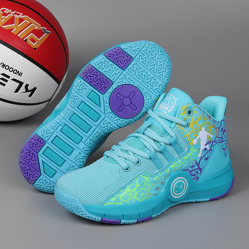 Boys Mesh Breathable Durable Casual Basketball Sneakers photo 1