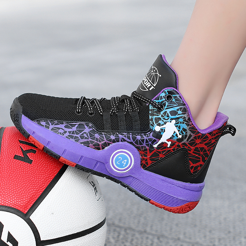 Boys Mesh Breathable Durable Casual Basketball Sneakers photo 4