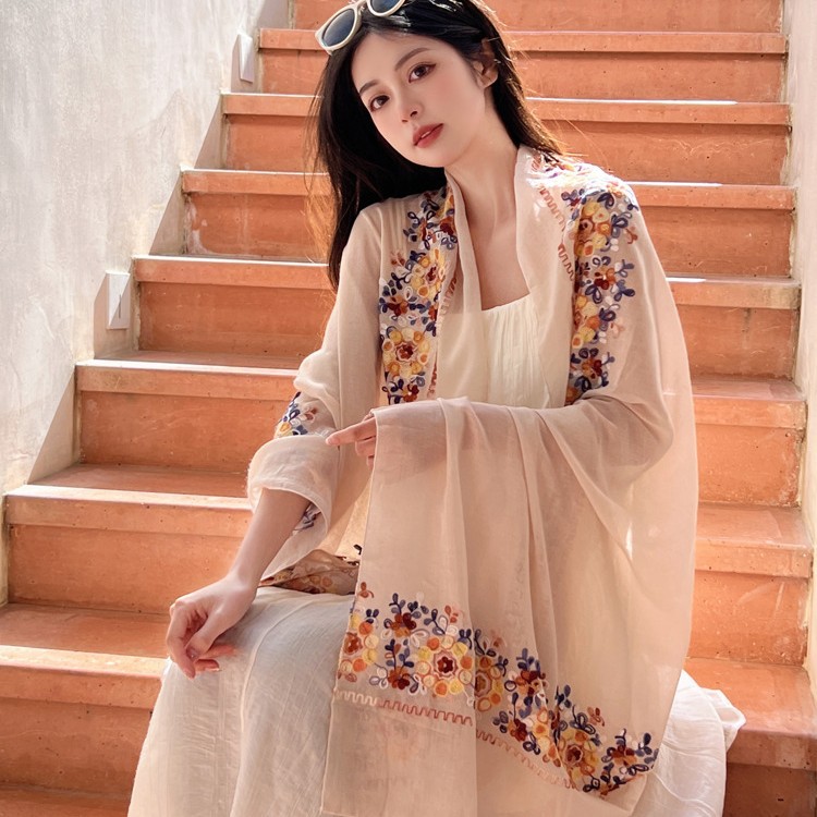 Summer Ethnic-Style Cotton And Linen Womens Scarf photo 8