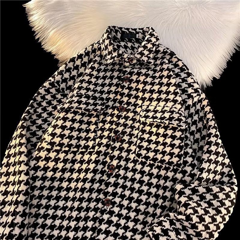 Men's Black And White Plaid Coat Trendy On Instagram photo 2