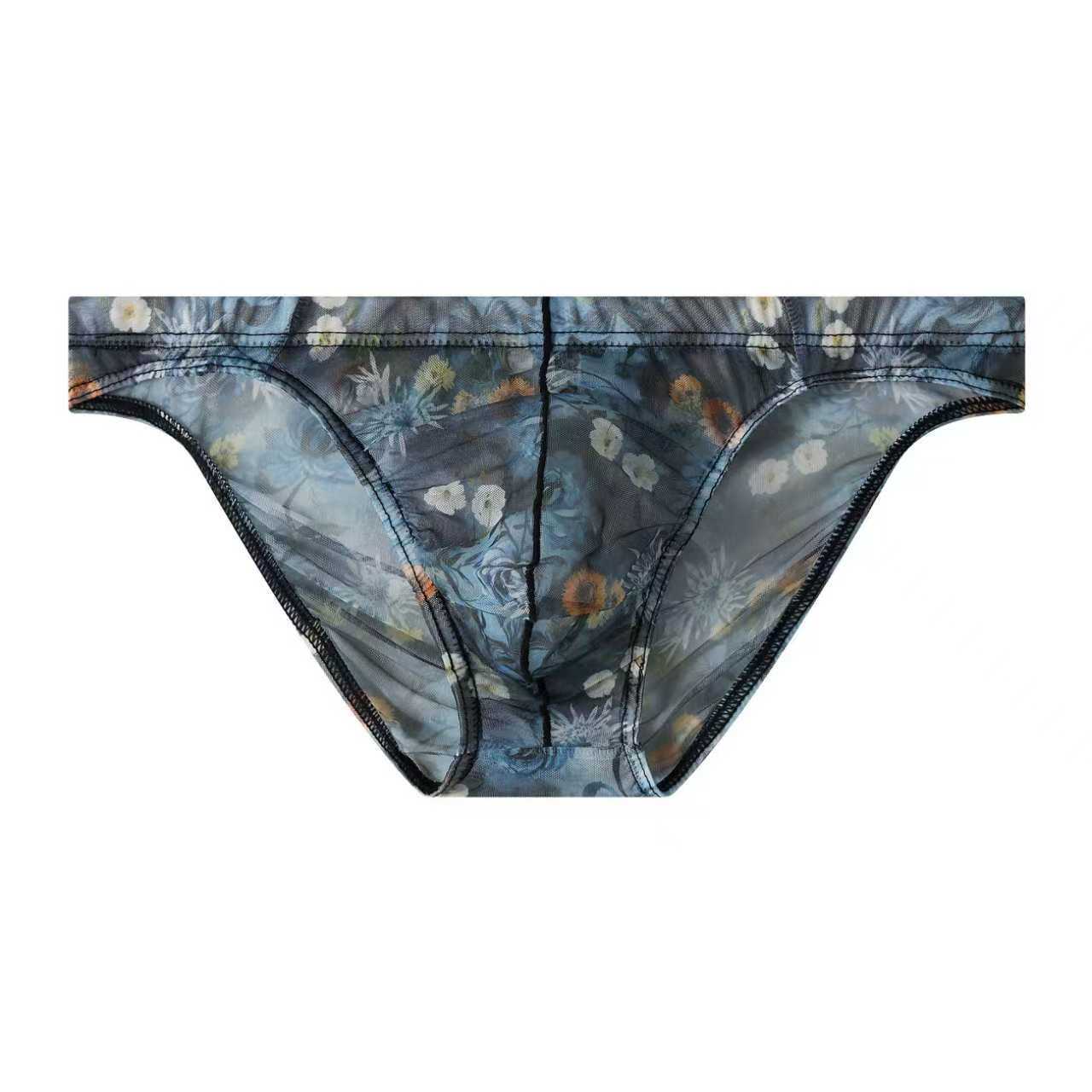 Ice Silk New-style Mens Briefs Personalized Print Breathable photo 7