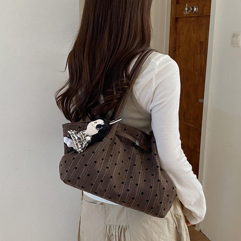 Korean-style Striped Polka-dot Tote Bag For Women New Autumn Winter photo 8