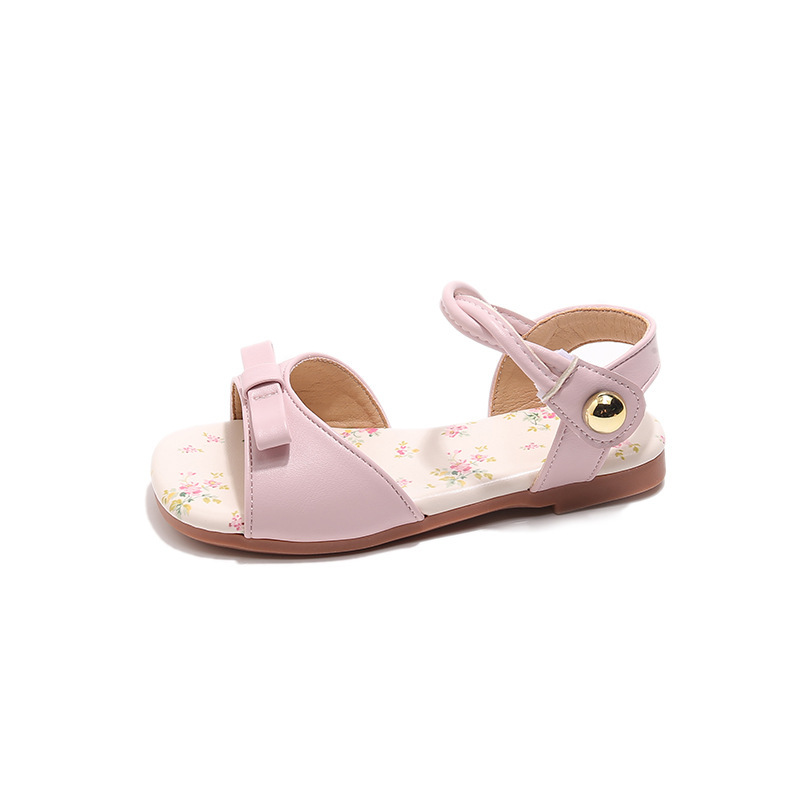 Summer New Korean-style Girls Princess Shoes With A Bow And A Strap Across The Foot photo 4