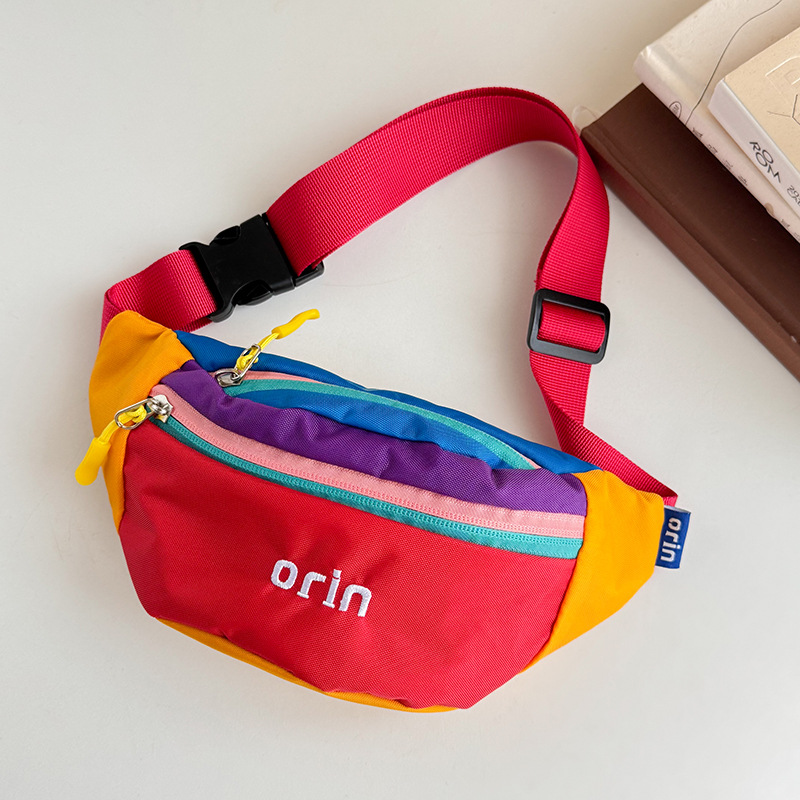 Childrens Trendy Color-block Outdoor Casual Crossbody Backpack photo 3
