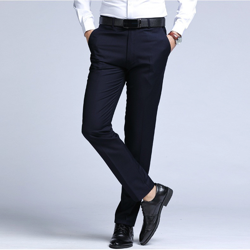 Men's Solid Color Versatile Straight Leg Suit Pants photo 6