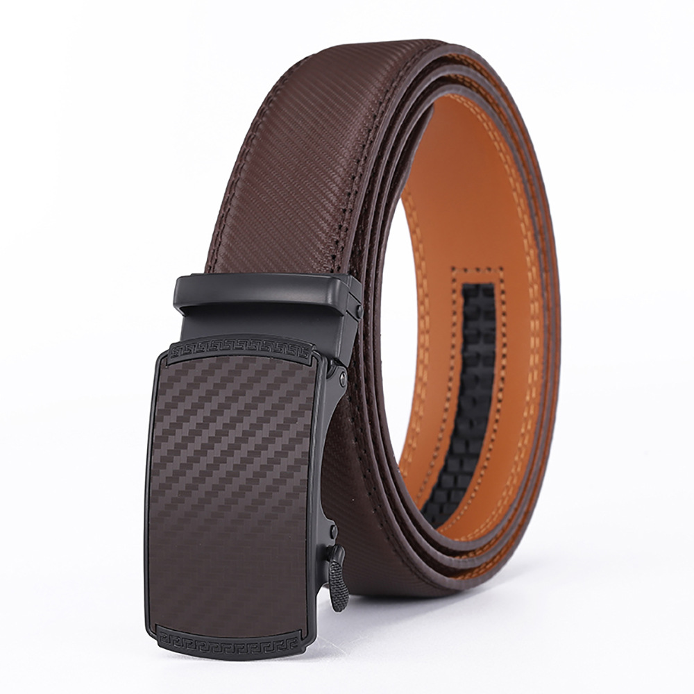 Mens Second-layer Leather Belt With Automatic Buckle photo 3