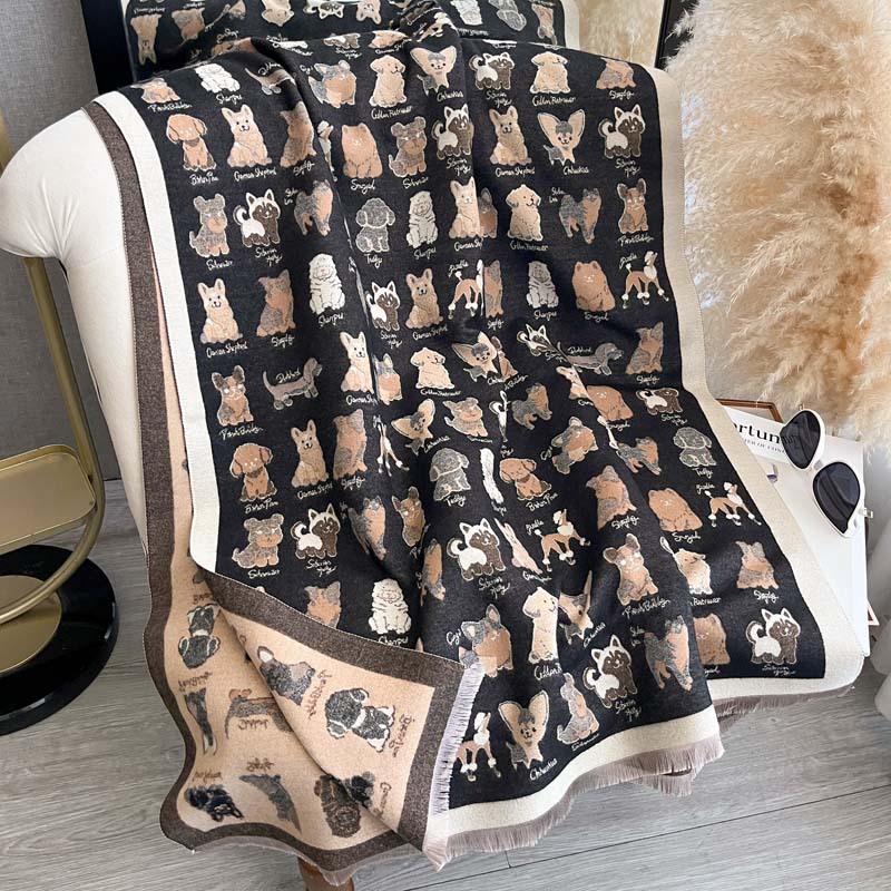 FallWinter Cozy And Cute Doggy Thick Warm Scarf photo 2