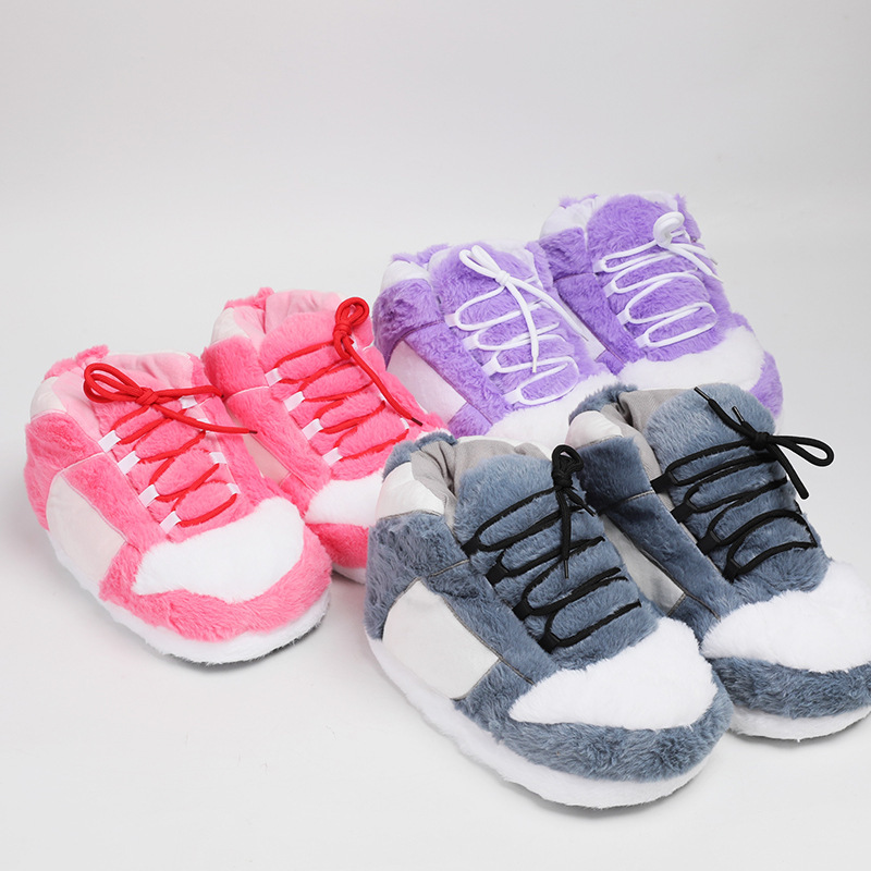 Large Cotton Shoes Plush Home Fuzzy Slippers photo 1