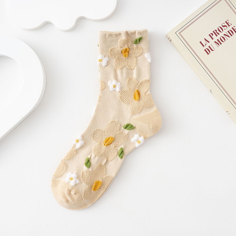 Retro Floral Mid-calf Womens Socks photo 3