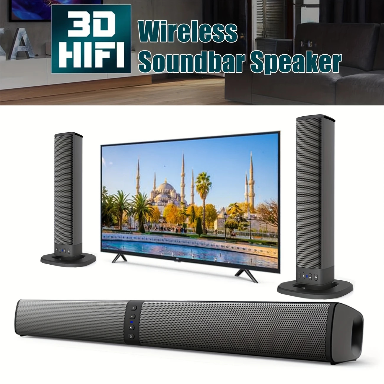 2-in-1 Soundbar For The Living Room Home Bluetooth Speaker With Built-in Soundbar photo 1
