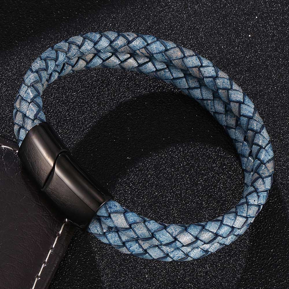 Vintage Genuine Leather And Stainless Steel Bracelet photo 1
